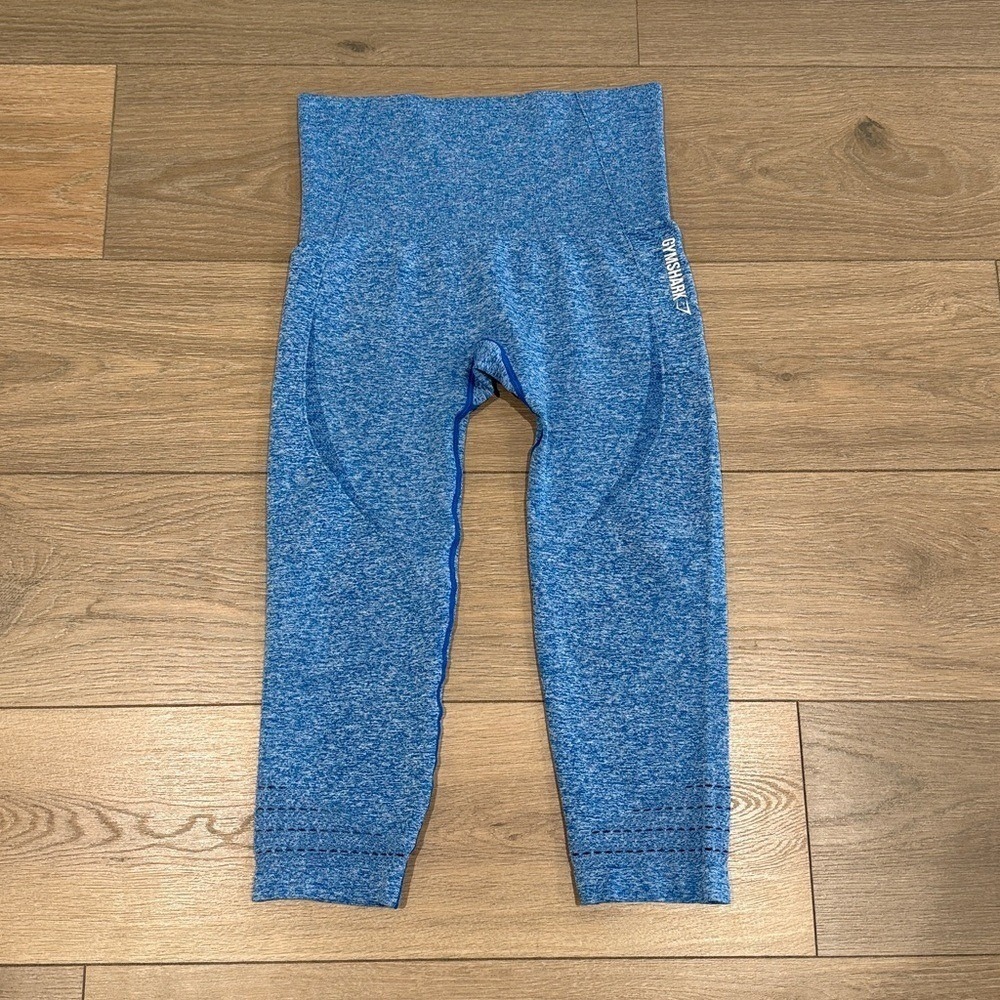 GYMSHARK Blueberry Marl Seamless Crop Capri Active Workout Gym Bottoms Size M